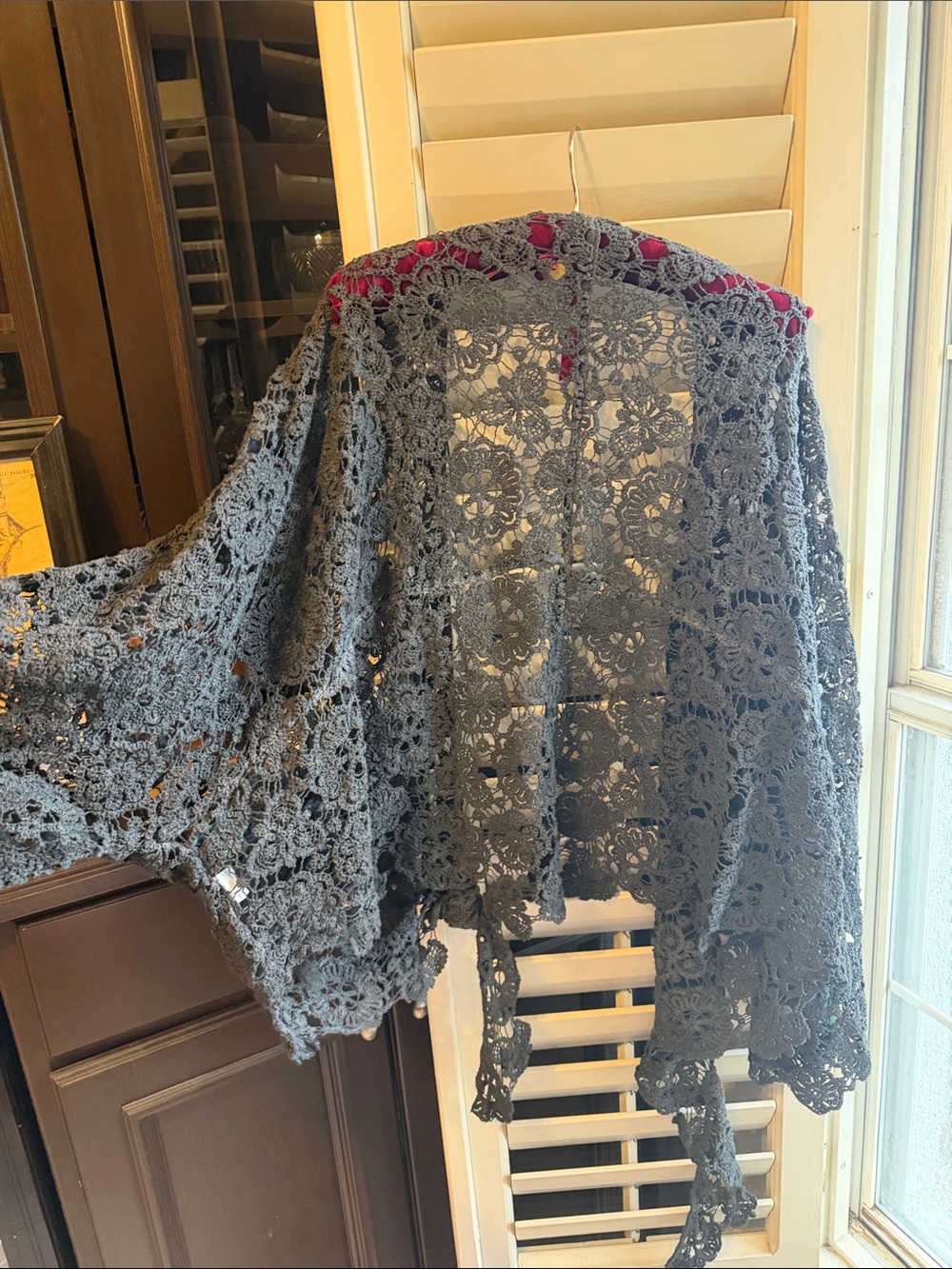 Jaded Gypsy Crocheted Black Lace shrug - Picture 6 of 7
